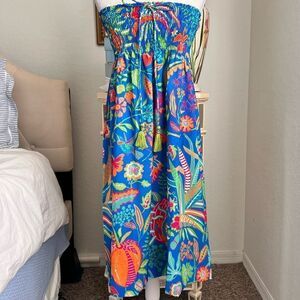 Gretchen Scott smocked strapless dress size M
